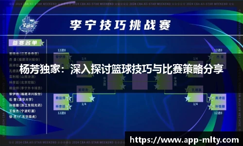 杨芳独家:深入探讨篮球技巧与比赛策略分享